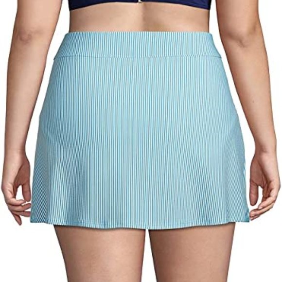 NWT Lands' End Women's High Waisted Swim Skirt And Liner Size 16P Blue $60 FF161 - Picture 2 of 3